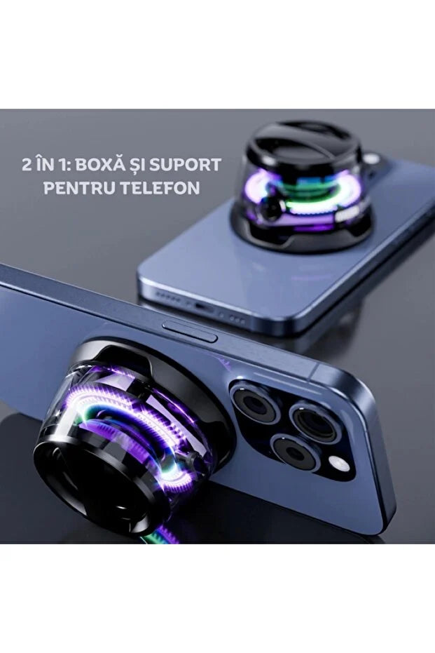 Boxă Bluetooth Magnetică – Bass Puternic + Suport