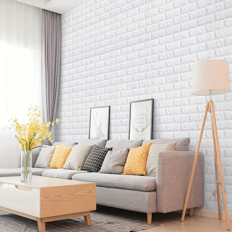 Autocolant 3D decor cărămida alba
