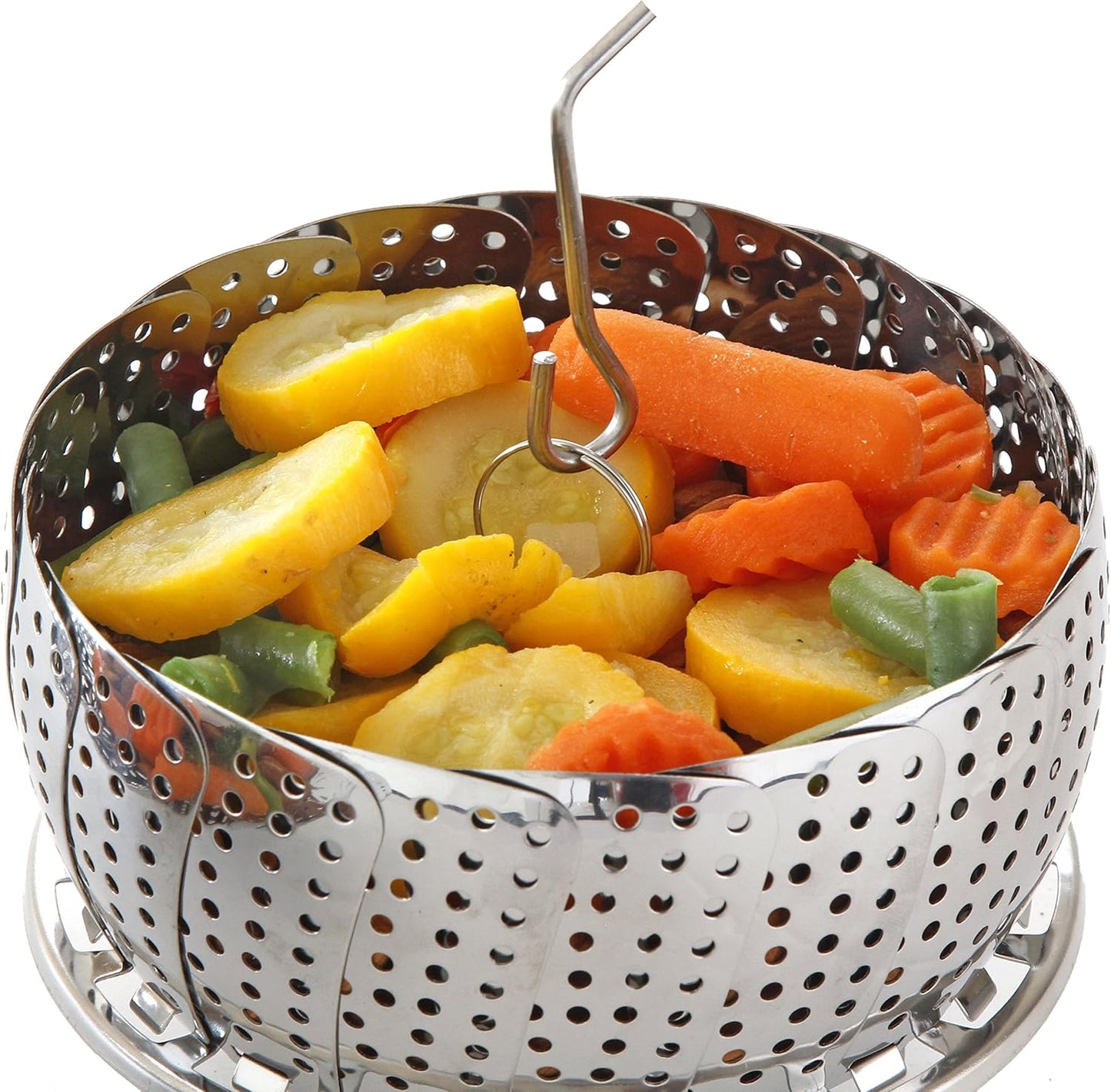 Gătește Sănătos Fără Ulei – Sită Pliabilă din Inox pentru Gătit la Aburi