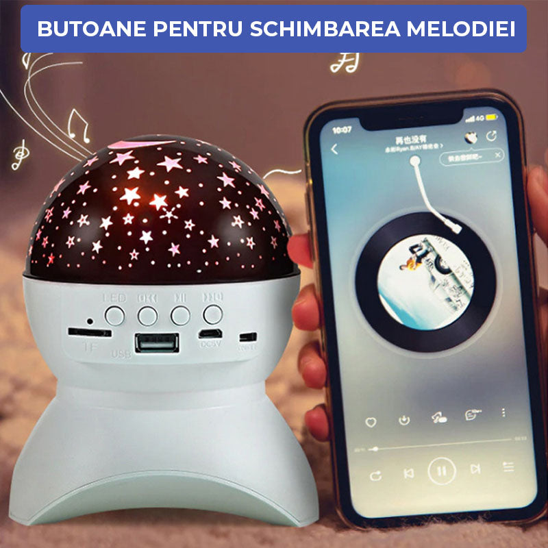 Lampă Cu Boxă Bluetooth si Proiecție de Stele