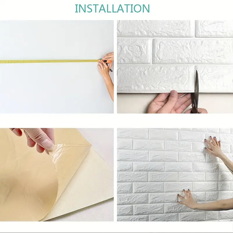 Autocolant 3D decor cărămida alba