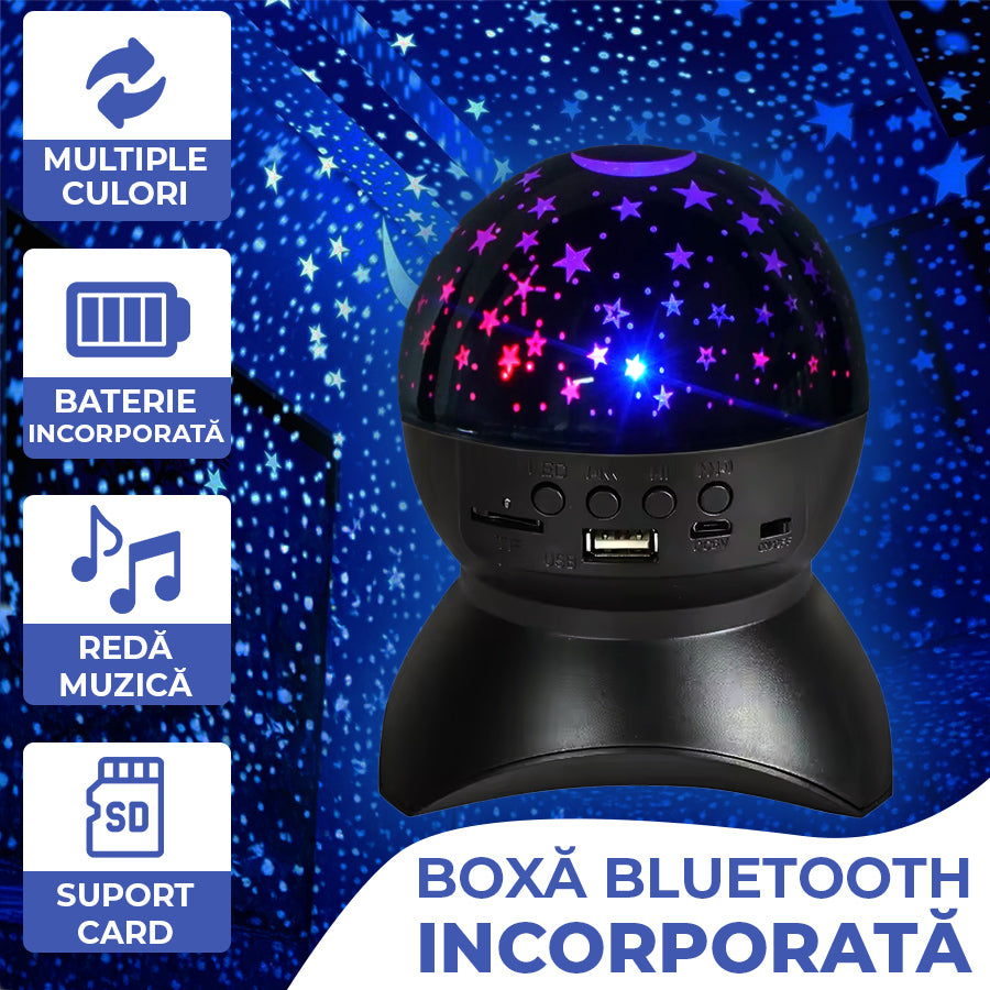 Lampă Cu Boxă Bluetooth si Proiecție de Stele