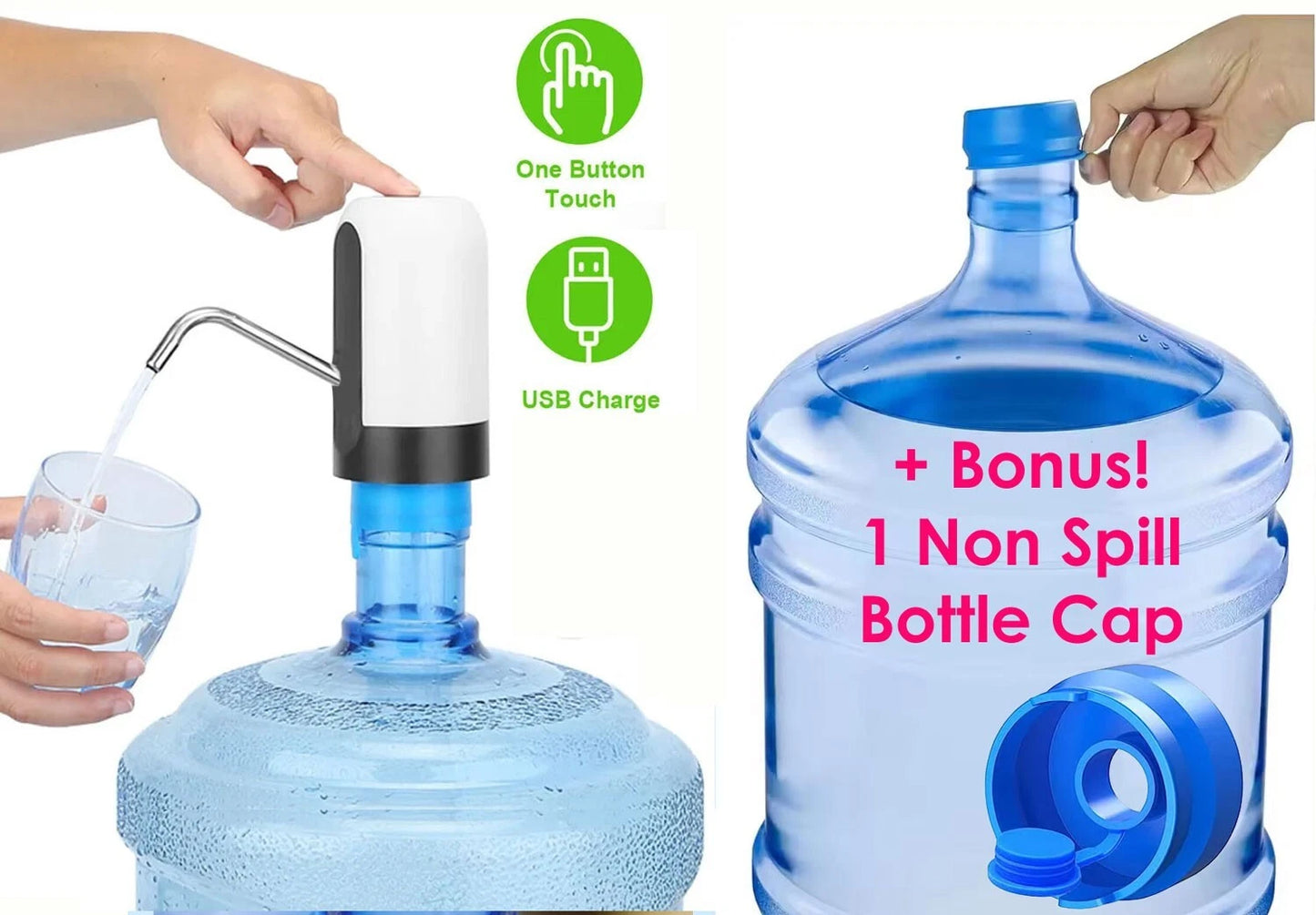 Pompa electrica cu incarcare USB pentru bidoane apa