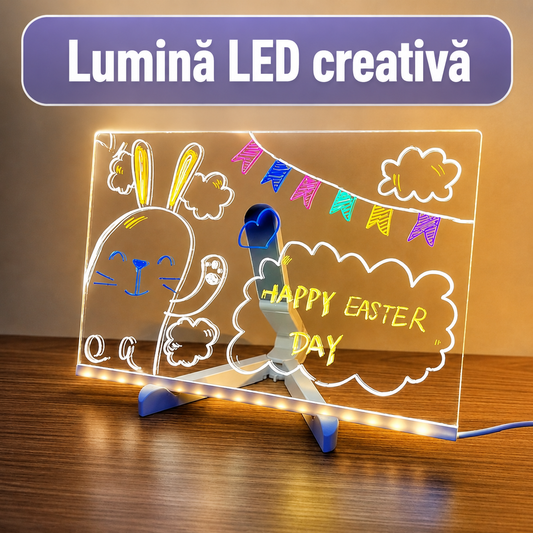Tablă Educativă cu LED pentru Copii – Scrie, Șterge, Repetă