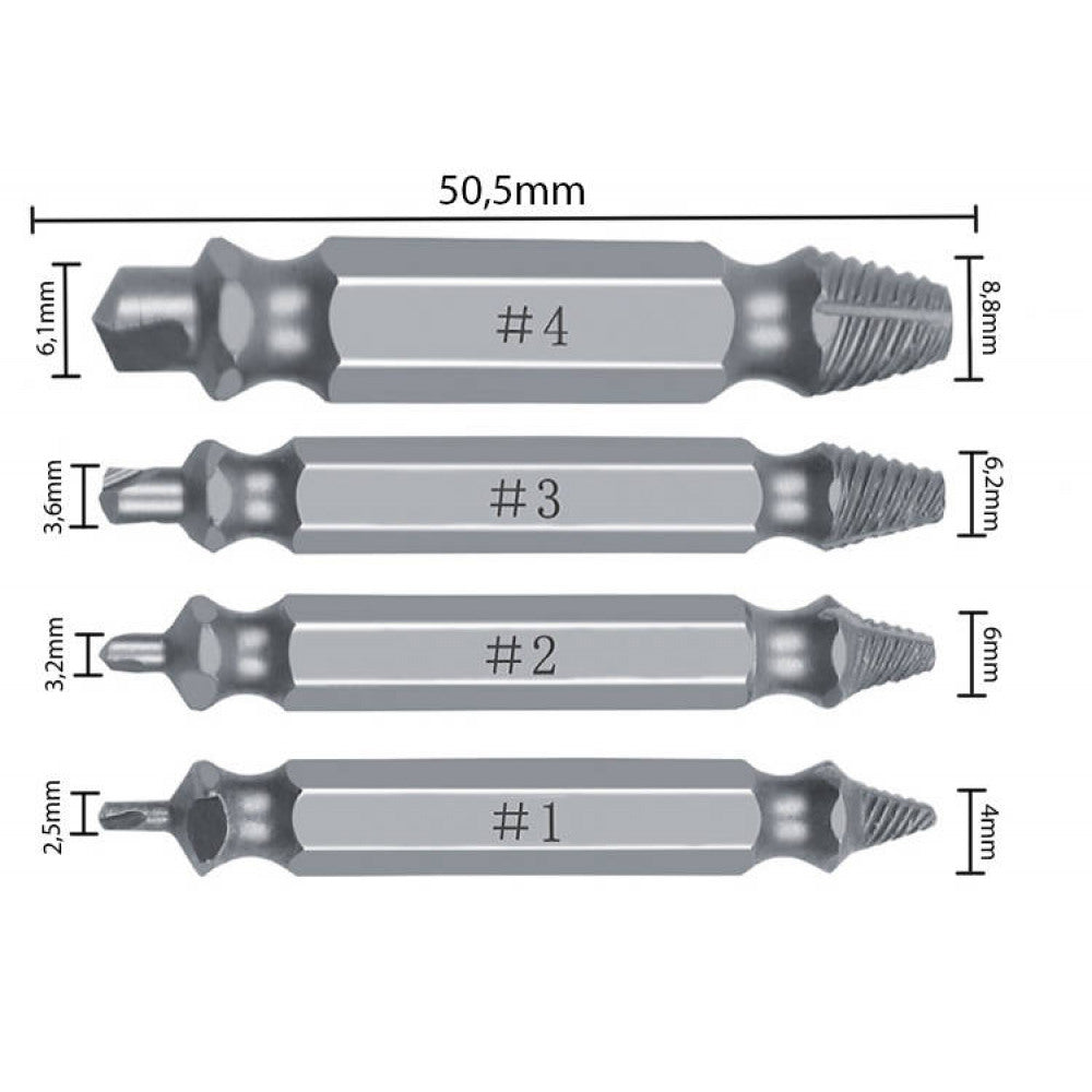 Burghie extractoare pentru suruburi defecte sau rupte