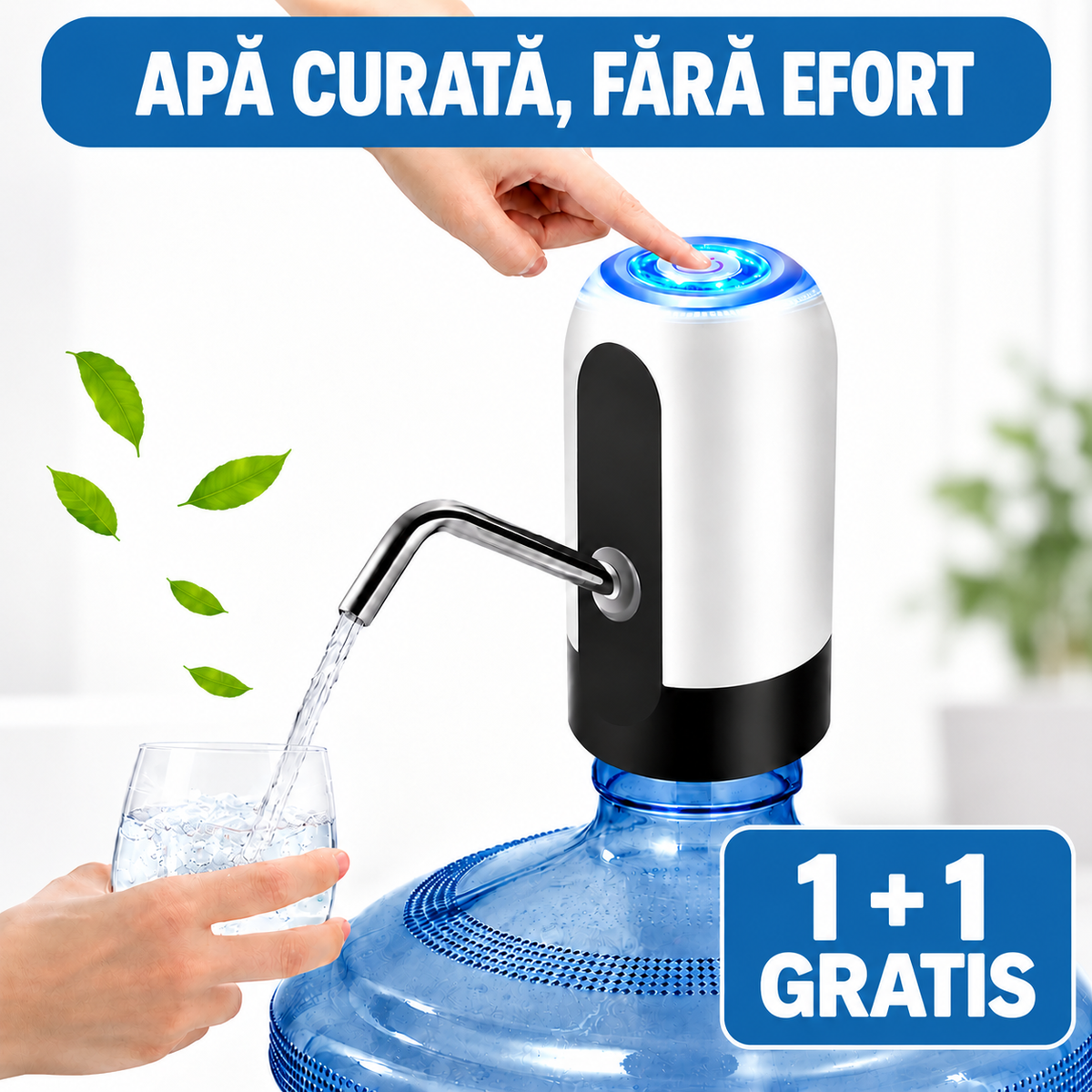 Pompă electrică ce transformă orice bidon într-un dozator modern