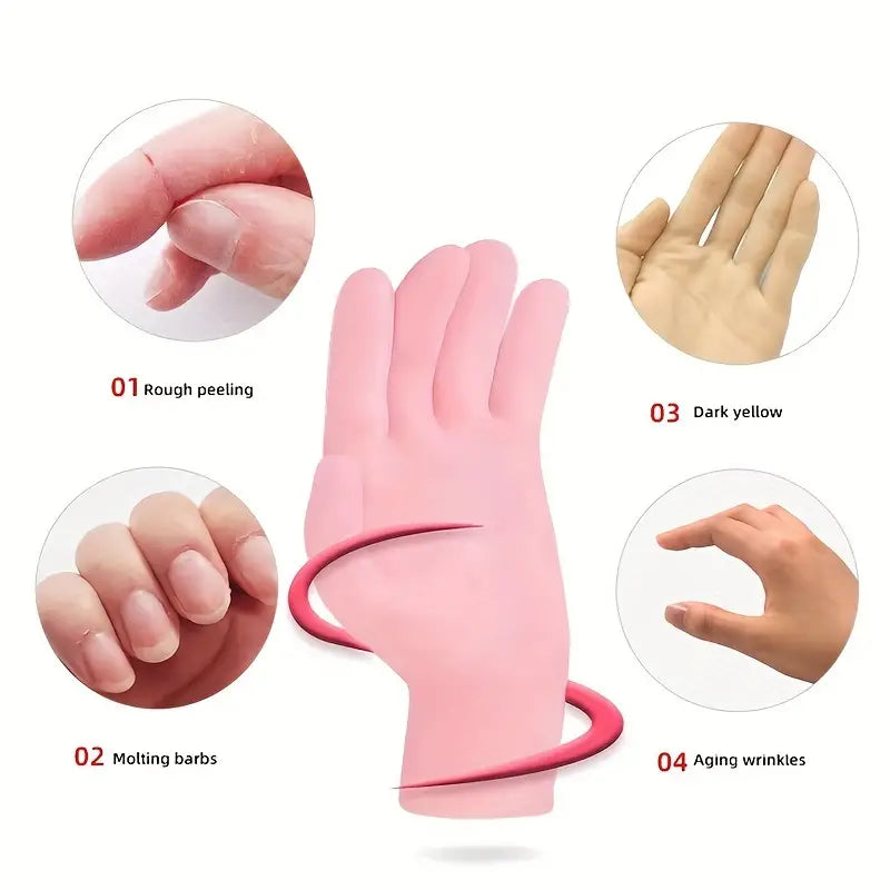 Mănuși de silicon cu gel pentru hidratarea mâinilor