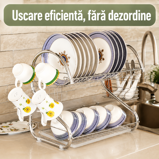 Scurgător Vase Premium din Inox – Mai Mult Spațiu, Mai Puțin Haos