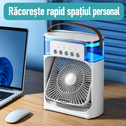 Mini Aer Cooler USB cu 3 Viteze, Aromaterapie și Pulverizare – Ideal pentru Birou și Dormitor