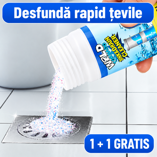 Pulbere pentru desfundat scurgerile – dizolvă grăsimea, părul și resturile
