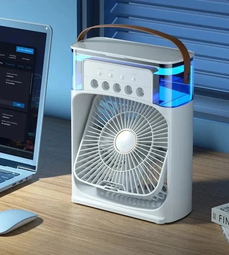 Mini Aer Cooler USB cu 3 Viteze, Aromaterapie și Pulverizare – Ideal pentru Birou și Dormitor
