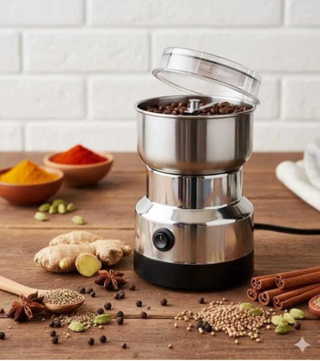Râșniță Electrică 150W cu Lame Inox – Cafea Proaspătă Măcinată în 10 Secunde, Acasă .