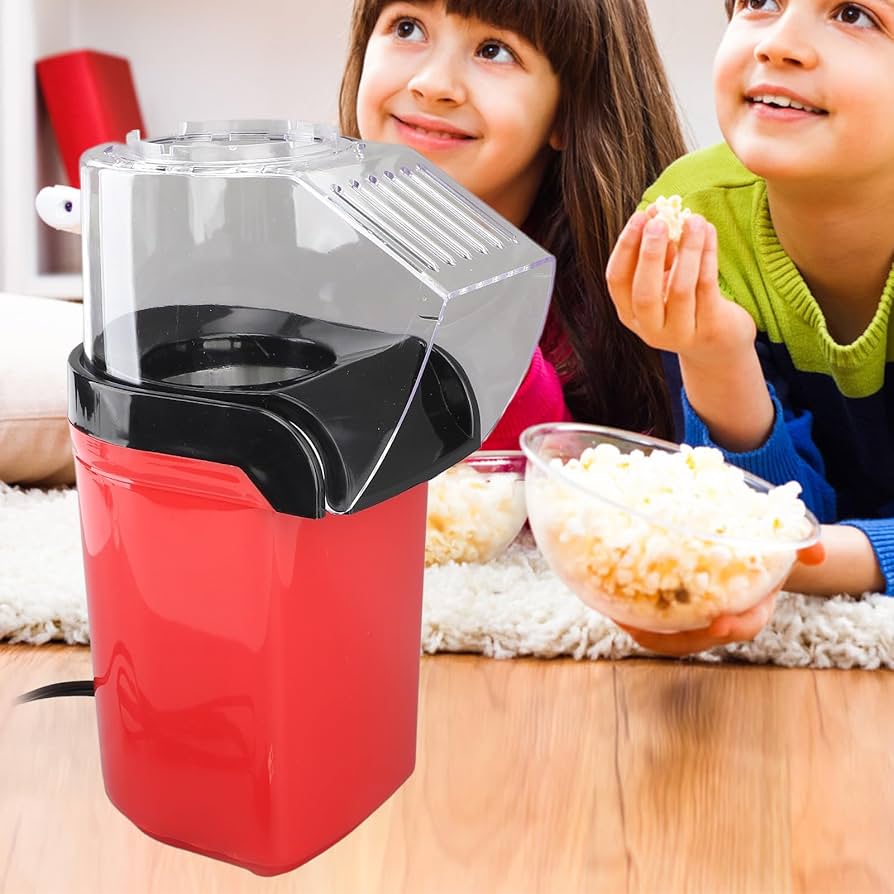 Aparat de Popcorn cu Aer Cald – Fără Ulei, Gata în 2 Minute, 98% Boabe Expandate