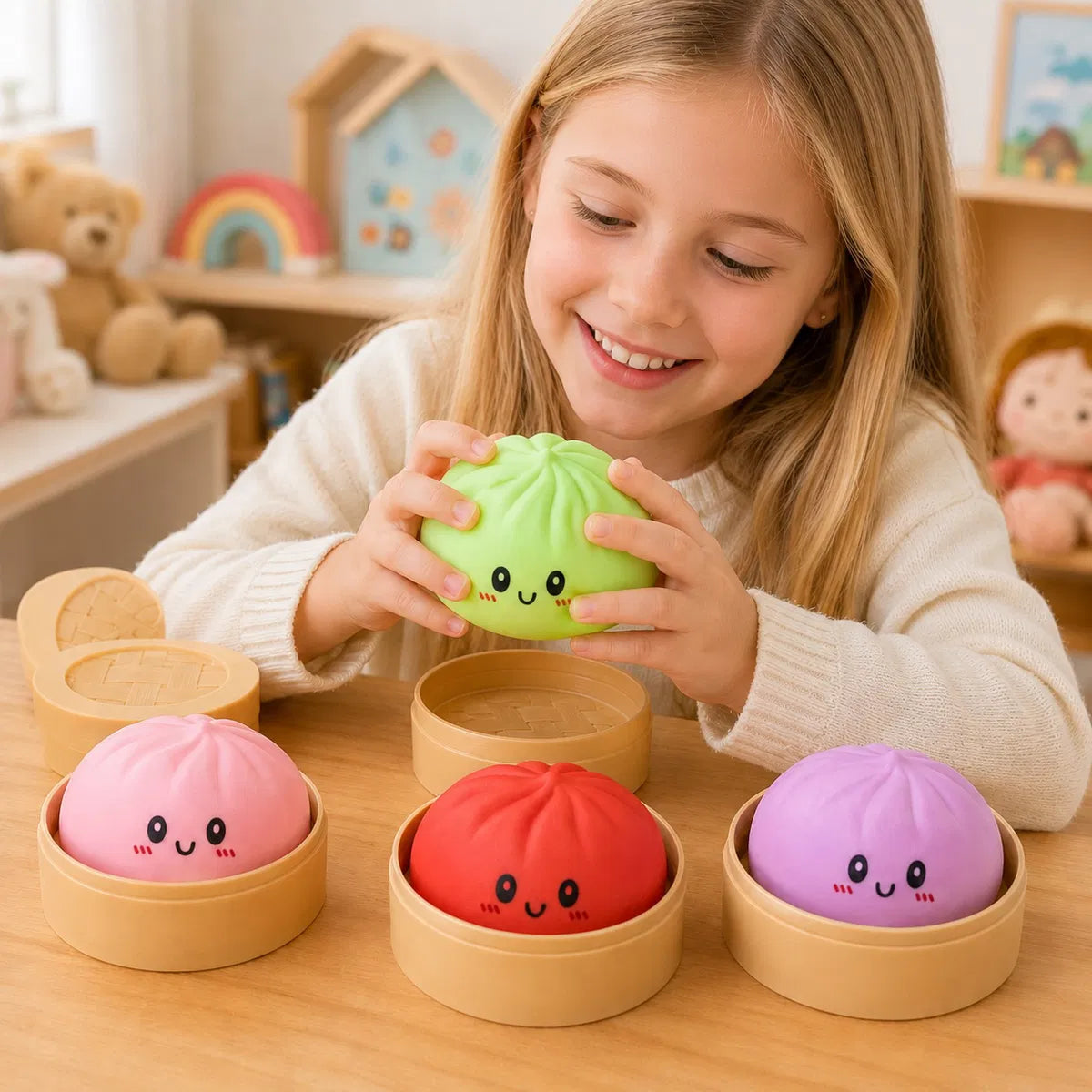 Squishy Anti-Stres Dumpling – Se Modelează Perfect, Efect Calmant Instant