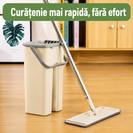 Mop cu Găleată și două rezerve – Fără Mizerie, Fără Mâini Umede
